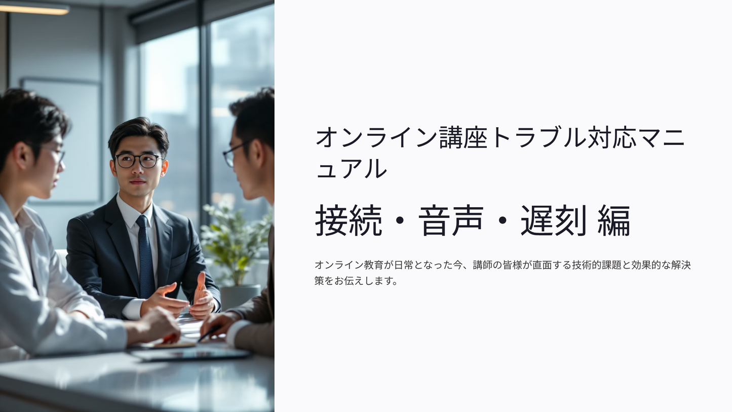 オンライン講座トラブル対応マニュアル（接続・音声・遅刻）