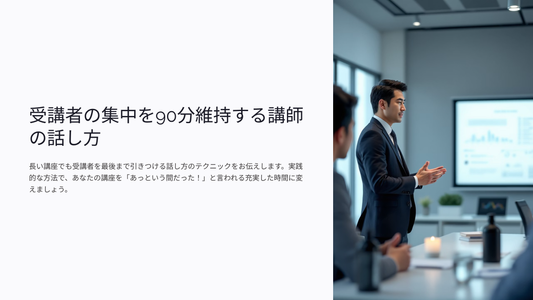受講者の集中を90分維持する講師の話し方