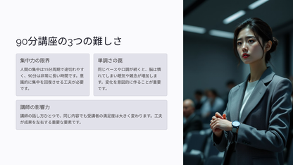 受講者の集中を90分維持する講師の話し方