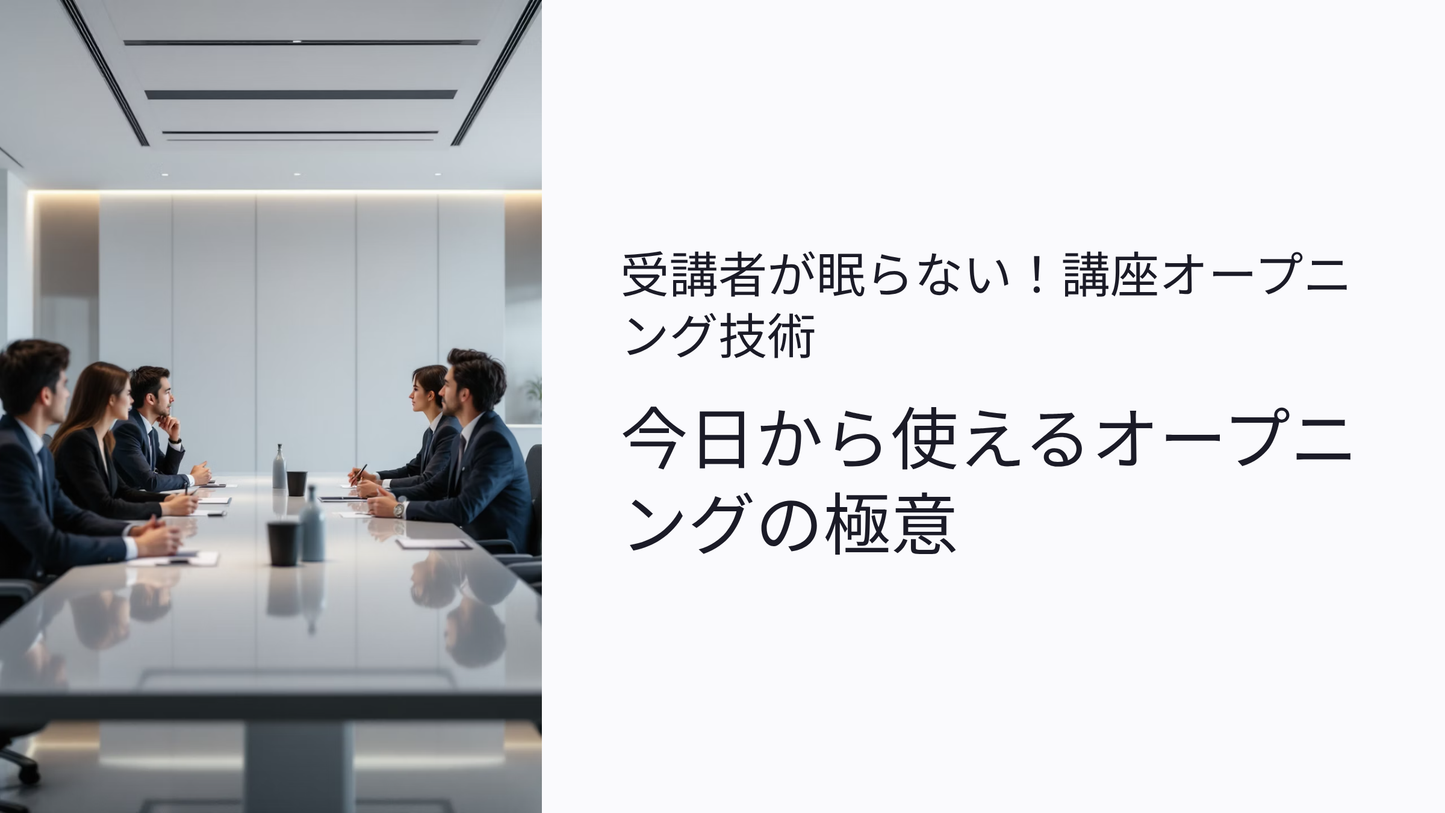 【無料】受講者が眠らない講座オープニング技術
